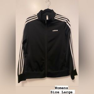 Adidas Women’s large black track zipped jacket.